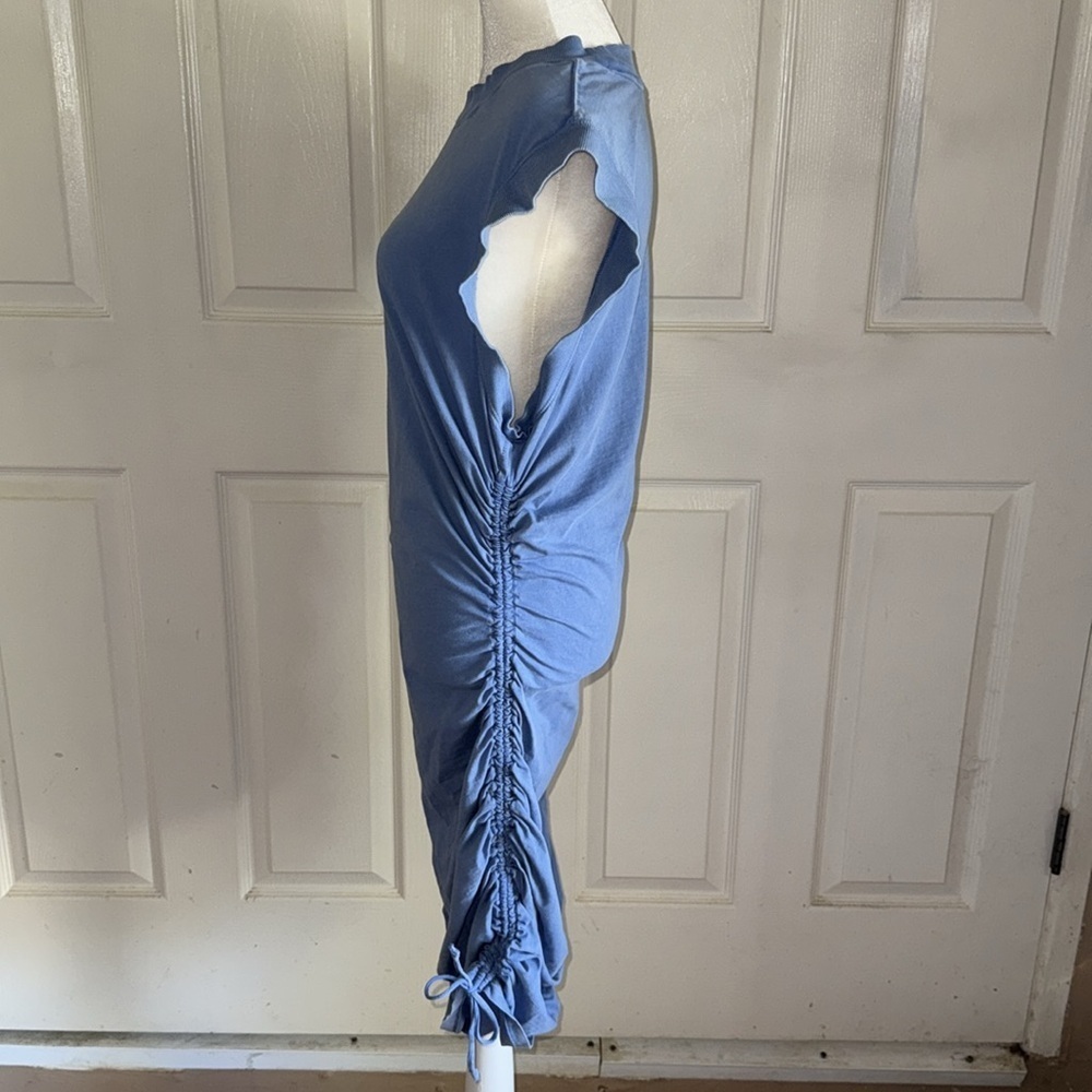 Daily Practice By Anthropologie Light Blue Sleeveless Ruched Dress - Picture 8 of 12